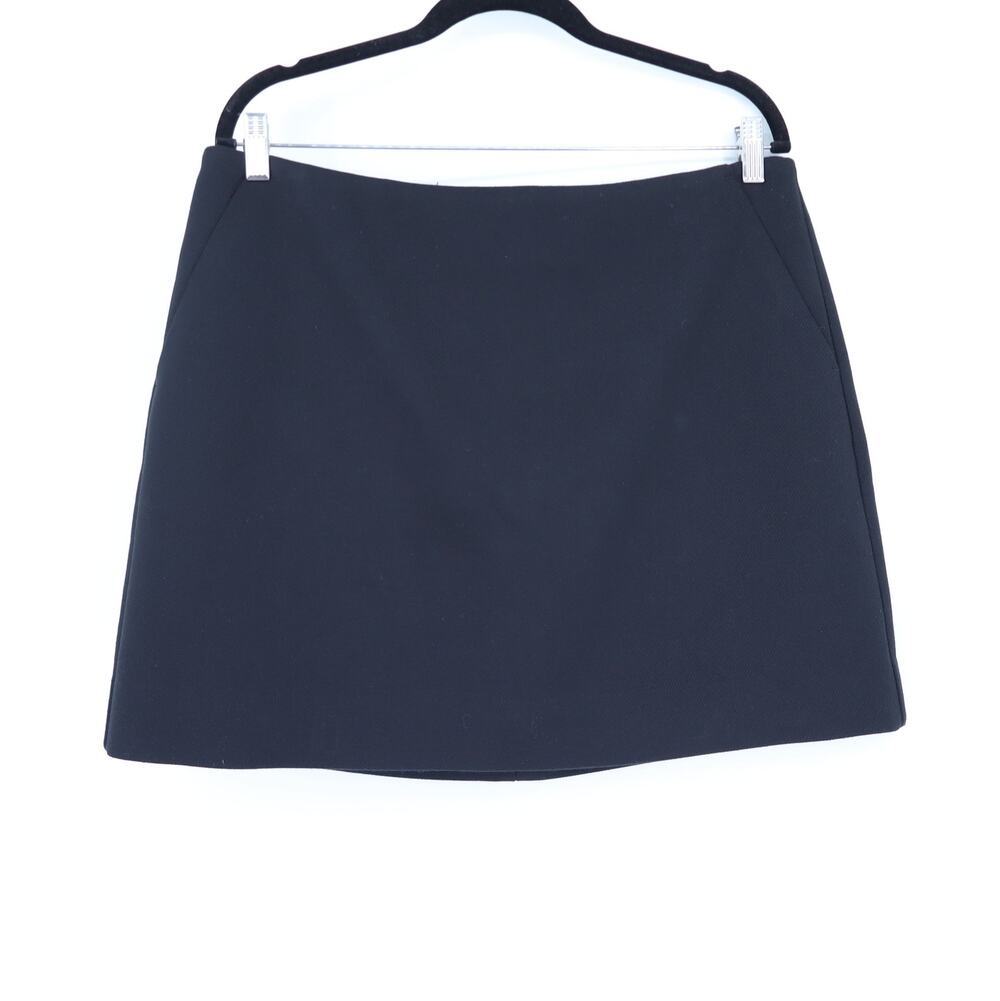 NORDSTROM A-Line Bias Cut Mini Skirt Black NWT Satin Lined Women's L